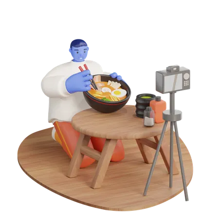Food Vlogger 3 D Illustration 3D Illustration