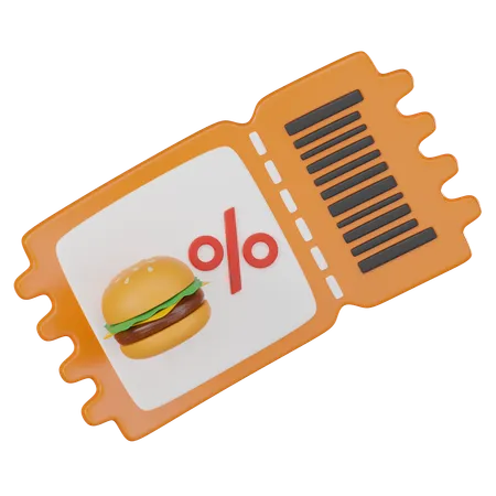 食券  3D Icon