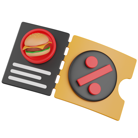 食券  3D Icon