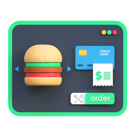 Commande en ligne sur le réseau alimentaire  3D Icon