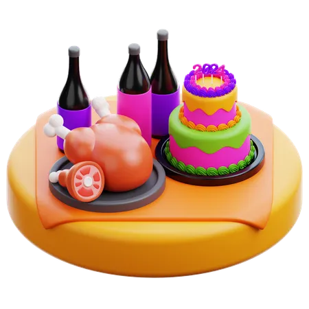 Foods and Drink Party  3D Icon
