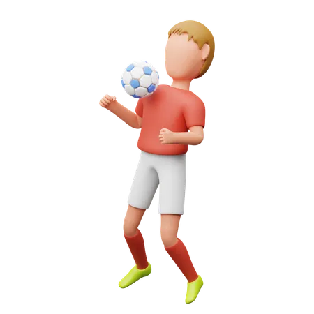 サッカー選手が胸をコントロール  3D Illustration