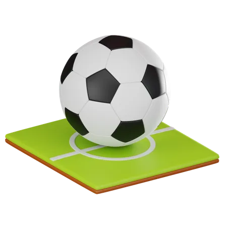 Football On A Lush Green Field Perfect For Depicting Sports Activities Teamwork And Outdoor Recreation 3 D Render Illustration 3D Icon