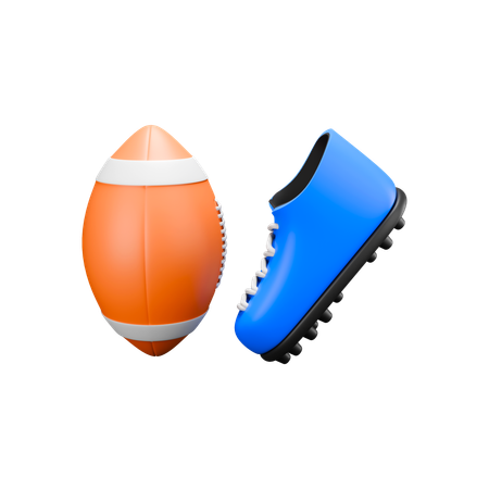Football américain avec des chaussures  3D Icon