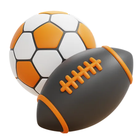 Football américain et ballon de football  3D Icon