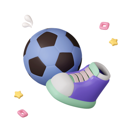 Football And Shoe  3D Icon