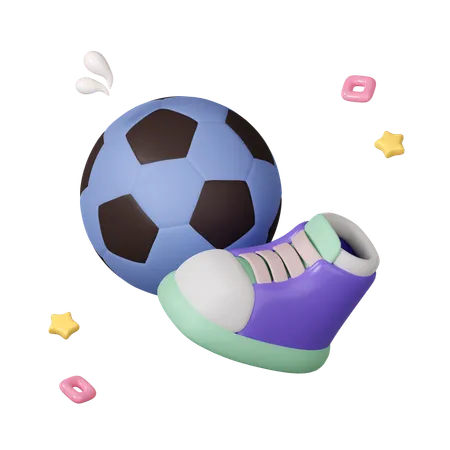 Football And Shoe  3D Icon