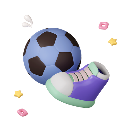 Football And Shoe 3D Icon