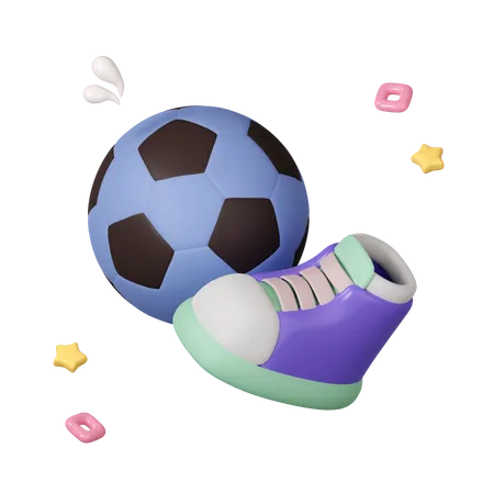 Football And Shoe 3D Icon