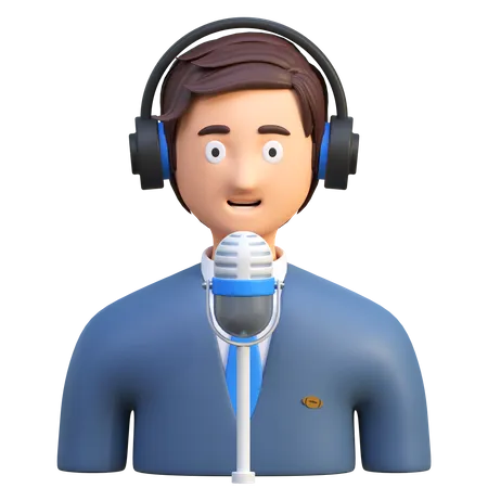 American Football Announcer Icon 3 D Illustration 3D Icon