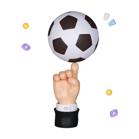 Ballon de football au doigt  3D Icon