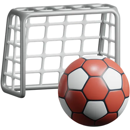 Football Ball + Goalpost  3D Icon