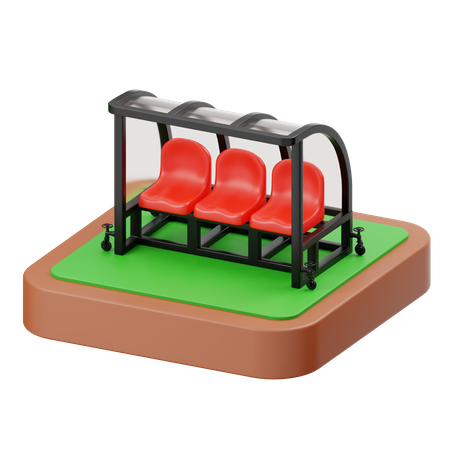 Football Bench  3D Icon