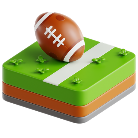 Football berührt die Endzonenlinie  3D Icon