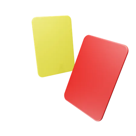 3 D Icon Red And Yellow Card For Football 3D Icon