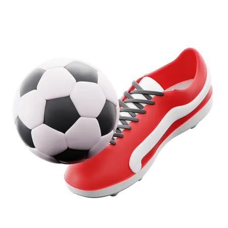 Football Player Shoes With Soccer Ball 3 D Icon Illustration Render Design 3D Icon