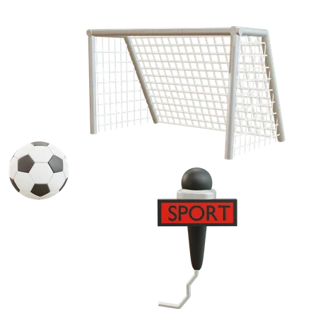 サッカー試合レポート  3D Icon