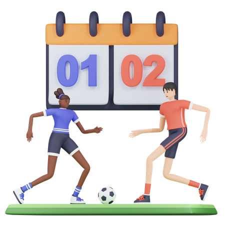 Football match scoreboard  3D Illustration