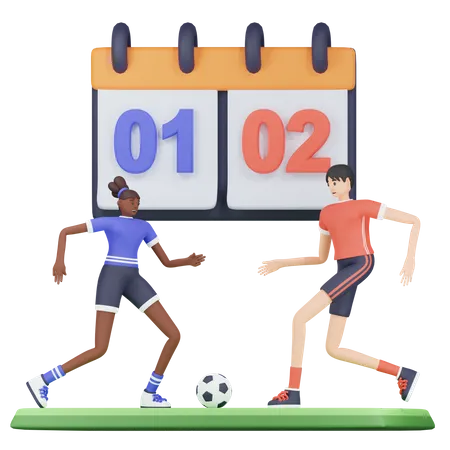 Football match scoreboard  3D Illustration