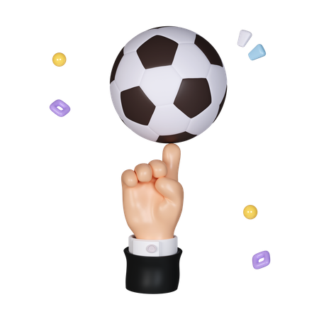 Football On Finger  3D Icon