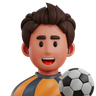 football player 3d logo
