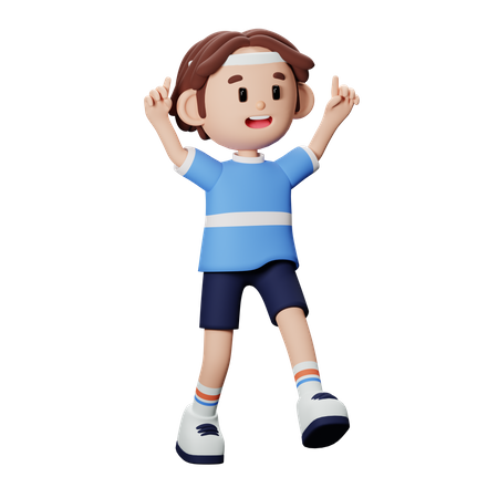 Football player celebrating  3D Icon