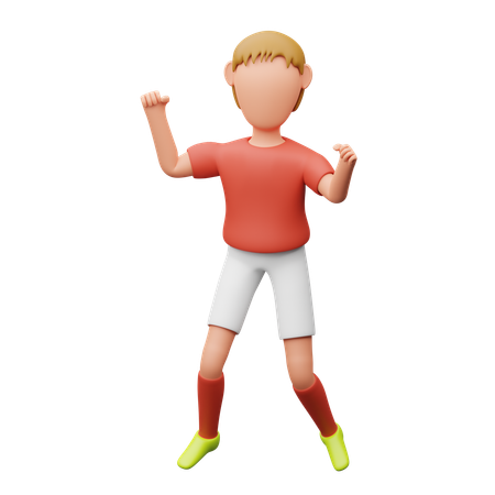 Football player celebrating  3D Illustration