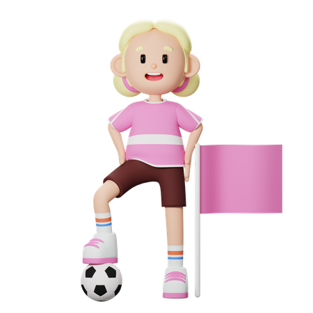 Football player doing corner kick  3D Icon