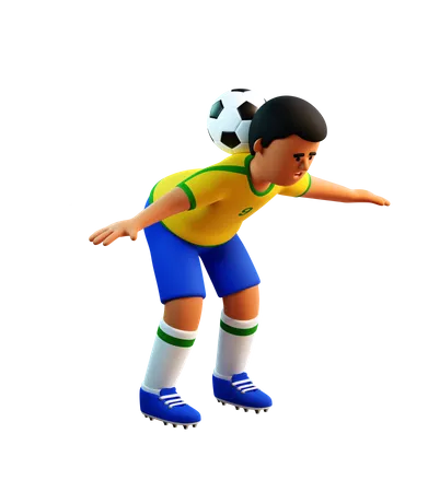 Football player doing freestyle  3D Illustration