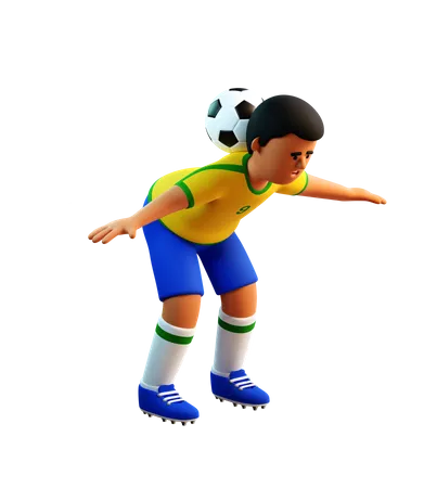 Football player doing freestyle 3D Illustration