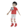 football player doing freestyle 3d images
