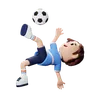 Football player doing Over Head Kick