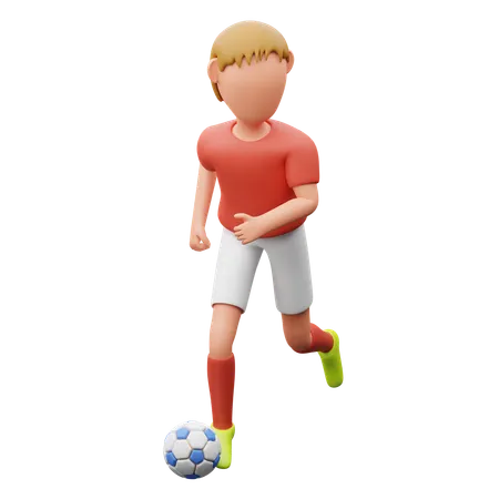 ドリブルするサッカー選手  3D Illustration