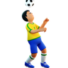 football player doing freestyle 3d illustration