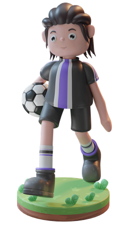 Football player holding ball  3D Icon