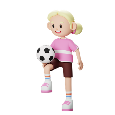 Football player Juggling ball  3D Illustration