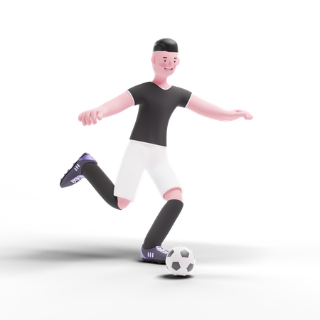Football Player kicking ball  3D Icon