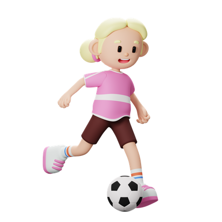 Football player kicking balll  3D Icon