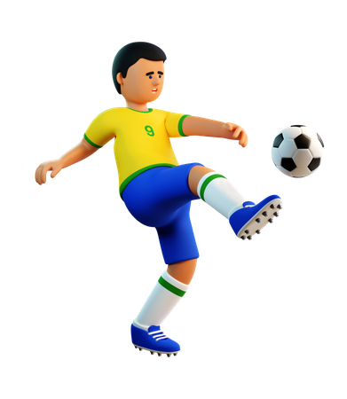 Football player kicks the ball  3D Icon