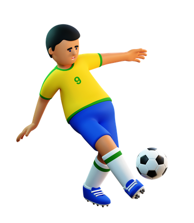 Football player passing ball  3D Icon