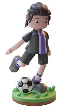 Football Player playing in match  3D Icon