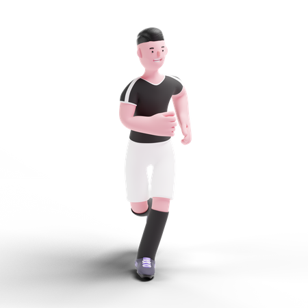 Football Player playing in match  3D Illustration