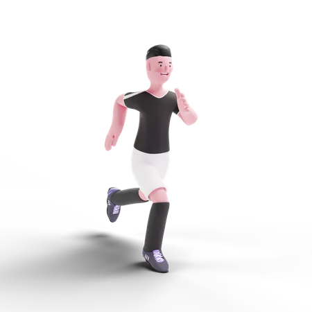 Football Player running in field 3D Illustration