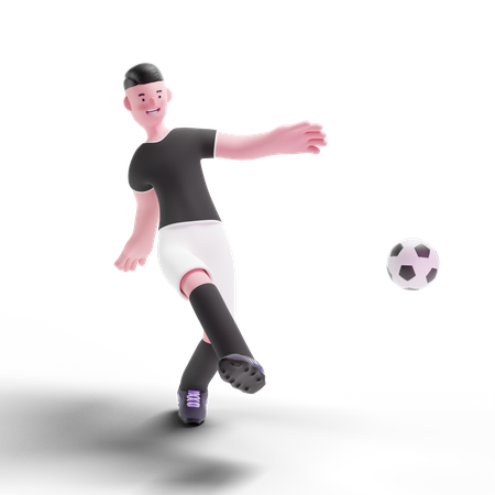 Football Player scoring goal  3D Icon