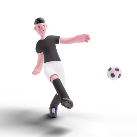 Football Player scoring goal  3D Illustration