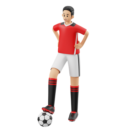 Football Player Standing Pose  3D Illustration