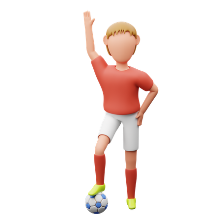 Football player waving  3D Illustration