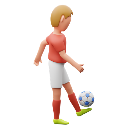 ジャグリングをするサッカー選手  3D Illustration