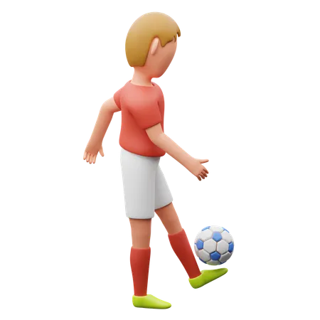 ジャグリングをするサッカー選手  3D Illustration