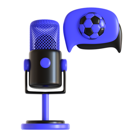 Podcast de football  3D Icon